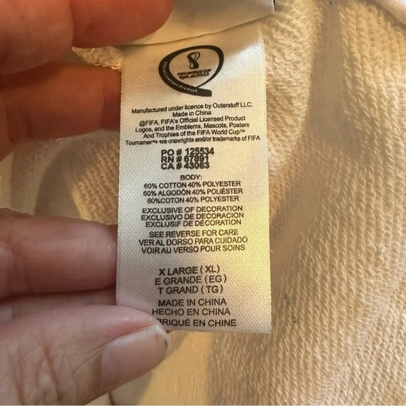 FIFA World Cup Qatar 2022 Sweatshirt, Hoodie Men’s Size XL - Picture 7 of 8